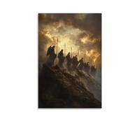 WJHJZQYY Atop A Ridge, A Line of Angels Silently Watches over The Sleeping Earth, Their Spears Turned Down in Peace Poster mural décoratif moderne à suspendre 50 x 75 cm