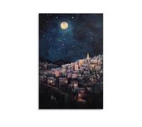 WJHJZQYY Bethlehem Glows in The Distance, Its Rooftops Silvered Beneath The Starlight of First Promise Poster mural décoratif moderne à suspendre 60 x 90 cm