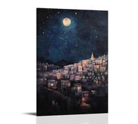 WJHJZQYY Bethlehem Glows in The Distance, Its Rooftops Silvered Beneath The Starlight of First Promise Poster mural décoratif moderne à suspendre 60 x 90 cm