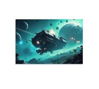 WJHJZQYY Décoration murale de navire de guerre galactique Sci-Fi paysage pour la maison, décoration murale moderne à suspendre, 20 x 30 cm