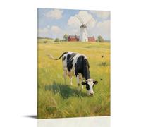 WJHJZQYY Décoration murale moderne à suspendre avec inscription « A Dairy Cow in the Pasture » - 40 x 60 cm