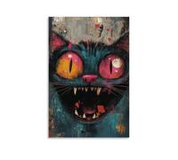 WJHJZQYY Décoration murale moderne en forme de chat - Motif félin de la jungle urbaine - Décoration murale moderne à suspendre - 20 x 30 cm