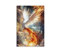 WJHJZQYY Décoration murale phénix mythique - Flammes éthérées du renouveau - Décoration murale moderne à suspendre - 20 x 30 cm