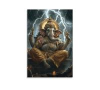 WJHJZQYY Ganesha Sits Calmly in The Eye of A Thunderstorm, Unmove As Wind And Lightning Dance Around Him. Poster mural décoratif moderne à suspendre 20 x 30 cm