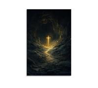 WJHJZQYY In The Darkest Cave, A Spark of Light from Christ's Touch Turns Into A Path for The Lost. Poster mural décoratif moderne à suspendre 20 x 30 cm