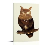 WJHJZQYY Mystic Forest Hibou Décoration murale moderne à suspendre 20 x 30 cm