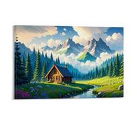 WJHJZQYY Peaceful Alpine Retreat Décoration murale moderne à suspendre 30 x 45 cm