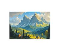 WJHJZQYY Peak Majesty Majestic Alpine Mountains Décoration murale moderne à suspendre 60 x 90 cm