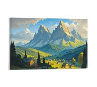 WJHJZQYY Peak Majesty Majestic Alpine Mountains Décoration murale moderne à suspendre 60 x 90 cm