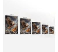 WJHJZQYY Peinture à l'huile de créature légendaire - Un phénix sortant de cendres volcaniques, ailes se déroulant comme des rouleaux brûlants, décoration murale moderne à suspendre, 40 x 60 cm