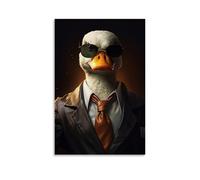 WJHJZQYY Poster animal du célèbre canard portant des ombres - Décoration murale moderne à suspendre - 40 x 60 cm