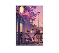 WJHJZQYY Poster de paysage représentant un vélo et une scène urbaine en arrière-plan - Décoration murale moderne à suspendre - 20 x 30 cm
