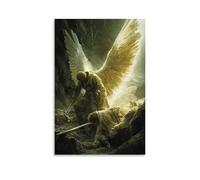 WJHJZQYY Poster décoratif moderne à suspendre Angels Over The Battlefield - Light Descending on Fallen Faithful - 20 x 30 cm