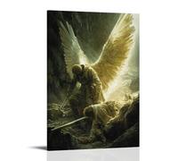WJHJZQYY Poster décoratif moderne à suspendre Angels Over The Battlefield - Light Descending on Fallen Faithful - 50 x 75 cm