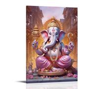 WJHJZQYY Poster God of Wisdom avec visage d'éléphant, entouré de fleurs de lotus, décoration murale moderne à suspendre, 20 x 30 cm