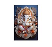 WJHJZQYY Poster God of Wisdom - Une petite sculpture de Ganpati - Décoration murale moderne à suspendre - 50 x 75 cm