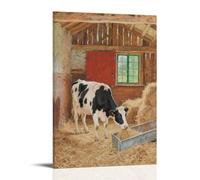 WJHJZQYY Poster mural décoratif moderne à suspendre « A Dairy Cow in The Shed » (30 x 45 cm)