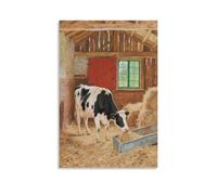 WJHJZQYY Poster mural décoratif moderne à suspendre « A Dairy Cow in The Shed » (30 x 45 cm)