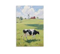 WJHJZQYY Poster mural décoratif moderne à suspendre avec inscription « A Dairy Cow in the Pasture » (30 x 45 cm)