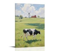 WJHJZQYY Poster mural décoratif moderne à suspendre avec inscription « A Dairy Cow in the Pasture » (30 x 45 cm)