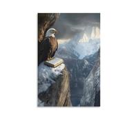 WJHJZQYY Poster mural décoratif moderne à suspendre avec inscription « An Eagle Guards A Bible Buried in A Mountain Peak, Where The Wind Recites Psaums Aloud » (30 x 45 cm)