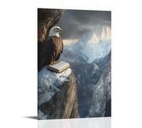 WJHJZQYY Poster mural décoratif moderne à suspendre avec inscription « An Eagle Guards A Bible Buried in A Mountain Peak, Where The Wind Recites Psaums Aloud » (30 x 45 cm)