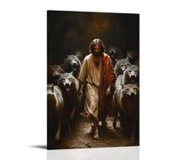 WJHJZQYY Poster mural décoratif moderne à suspendre Jesus Walks Barefoot through A Den of Jackals, Yet Not One Bares Its Teeth. 30 x 45 cm
