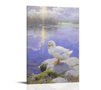 WJHJZQYY Poster mural décoratif moderne à suspendre représentant un canard domestique sur le rivage - 30 x 45 cm