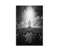 WJHJZQYY Poster mural moderne à suspendre Christ on the Mount, Blessing Those Who Mourn, While Light Pours from The Sky And Thousands Listen in Breathless Silence. Décoration murale moderne à