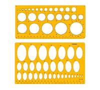 WJI 2 pièces trace cercle,normographe,Simple et pratique, pas facile à casser, répond à vos besoins de conception, convient au bureau, à la maison, à l'école