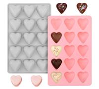 WJIAAA Lot de 2 moules en silicone en forme de cœur pour chocolat et glaçons, 11 x 18 cm, avec cœurs de 3 x 3 cm, pour la Saint-Valentin, les mariages, les fiançailles, les grandes fêtes de la vie de