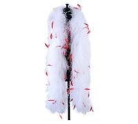 WJIAYAO Boas à plumes Plume d'autruche Boa décoration de poulet for scène fête mariage(White red)