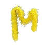 WJIAYAO Boas à plumes Plumes d'autruche Boa multicolore mariage écharpe bricolage artisanat décor à la maison Costume plume garniture casque frange(Yellow)