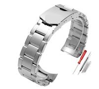 WJIAYAO Bracelet de Montre Métal Bracelet de montre incurvé en acier précision solide, chaîne 20 mm et 22, boucle déployante(Silver,22mm)