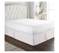 WJIAYAO Cache Sommiers Jupe de lit plissée Douce et Confortable avec Tissu Infroissable de 15 Pouces de Hauteur(White,160x 200 x 35 cm)