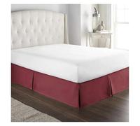 WJIAYAO Cache Sommiers Jupe de lit plissée Douce et Confortable avec Tissu Infroissable de 15 Pouces de Hauteur(Dark Red,140x 190 x 35 cm)