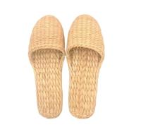 WJIAYAO Chaussons en Paille tressée pour Femmes Pantoufles tissées Faites à la Main en Paille for Hommes et Femmes, Pantoufles créatives for la Maison, Loisirs naturels(6.5)