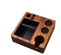 WJIAYAO Coffee Tamping Station Boîte à Expresso et Station de bourrage 51/54MM, Support Anti-Pression for café Expresso, Outil à café en Bois de Noyer