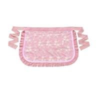 WJIAYAO Demi-Tabliers de bistrot Tablier Court brodé en Dentelle avec 2 Poches, Costume de Demoiselle d'honneur, Tablier à Taille en Coton réglable for Salle à Manger(Pink)
