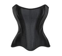 WJIAYAO Haut corset overbust en satin | Élégant Bustier Fermeture Éclair Serre-Taille Shapewear Korset