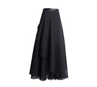 WJIAYAO Jupette Danse Classique Femme Jupe de Ballet à Nouer Longue Jupe de Danse en Mousseline de Soie Longue Robe de Costumes Tutu de Ballet(Black)