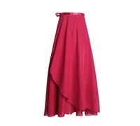 WJIAYAO Jupette Danse Classique Femme Jupe de Ballet à Nouer Longue Jupe de Danse en Mousseline de Soie Longue Robe de Costumes Tutu de Ballet(Wine Red)