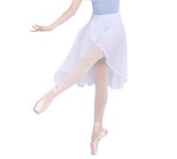WJIAYAO Jupette Danse Classique Femme Jupes de Ballet en Mousseline de Soie for Femmes, Jupe en Tulle, Costumes de Danse en Polyester Noir, Robe d'entraînement for Filles et Adultes(White)