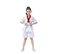 WJIAYAO Kimono de judo Ensemble de costume de Taekwondo en Polyester, uniformes d'entraînement de Taekwondo en coton, costume de karaté blanc unisexe(140cm)
