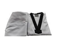 WJIAYAO Kimono de judo Uniforme Gi rayé à manches longues, vêtements blancs, uniforme de Taekwondo, karaté, Judo, vêtements unisexes for enfants et adultes(140-S)