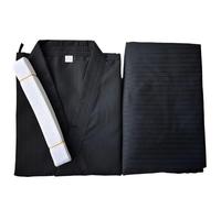 WJIAYAO Kimono de judo Uniforme professionnel d'arts martiaux Dobok Taekwondo, col en v, vêtements d'école de karaté et de Taekwondo(Black,170)