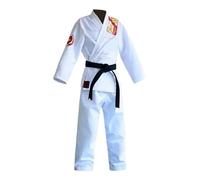 WJIAYAO Kimono de judo Uniforme professionnel de TaeKwonDo noir et blanc, vêtements de karaté d'arts martiaux Dobok for adultes et enfants(WHITE,XXL-180CM)