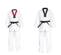 WJIAYAO Kimono de judo Vêtements uniformes de Taekwondo blancs, vêtements de karaté Judo Dobok for enfants et adultes, uniforme Gi unisexe à manches longues(M 150)