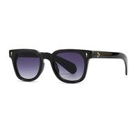 WJIAYAO Lunettes de Soleil Rétro carré Hommes Rivets Lunettes de Soleil Nuances UV400 Mode Femmes Lunettes de Soleil(Black Gray Gradient)