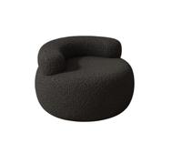 WJIAYAO Ottomane Salon Canapé Meubles de Repose-Pieds | Canapé paresseux Portable, petit tabouret doux, chaise à dossier ronde en laine d'agneau for salon intérieur et maison(Black)
